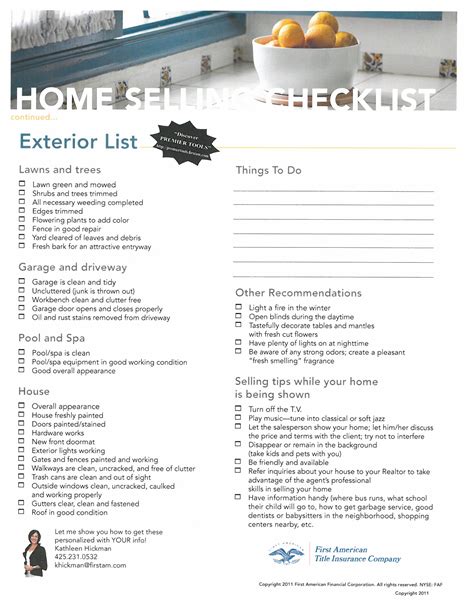home selling checklist  snohomish county homeowners