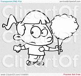 Clip Sticky Outline Eating Cotton Candy Illustration Cartoon Girl Rf Royalty Toonaday sketch template