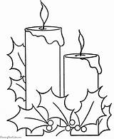 Coloring Christmas Pages Candles Printable Print Holiday Candle Drawing Template Printing Help Para sketch template