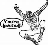 Spiderman Spider Coloring Man Youre Invited Wecoloringpage sketch template
