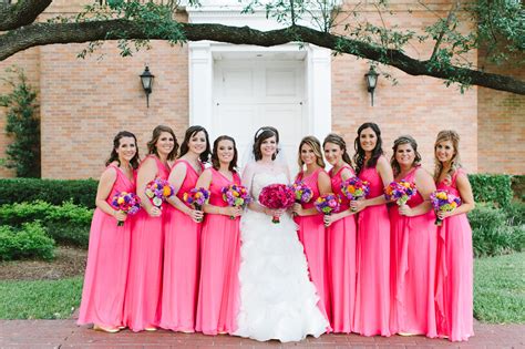 bright pink bridesmaid dresses