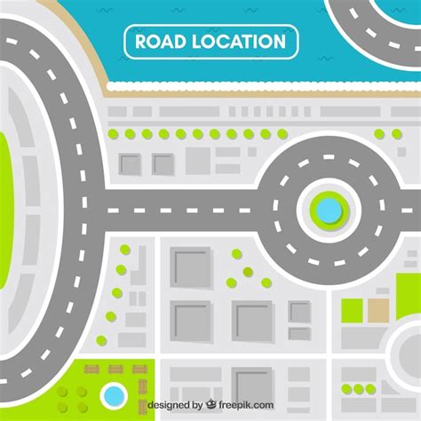 premium vector road map  roundabout