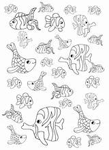 Coloring Fishes Little Pages Cute Simple Printable Adult Color Fish Pisces Kids Drawing Water Worlds Print Adults Olivier Justcolor Original sketch template
