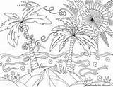 Coloring Pages Summer Beach Adult Colouring Nature sketch template