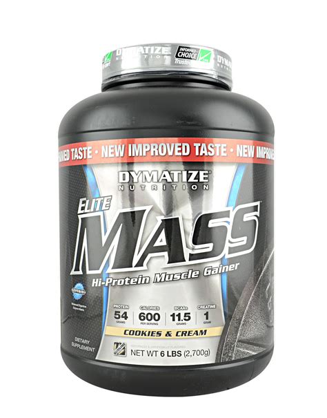 elite mass gainer  dymatize  grams