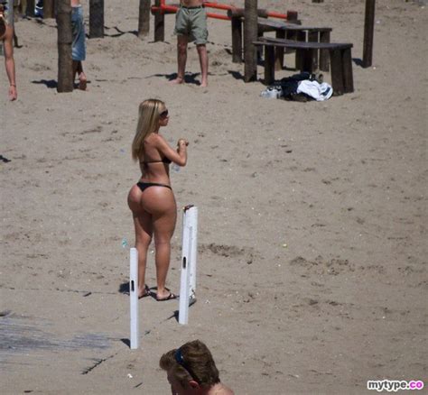 Fat Ass Blonde Spotted On The Beach