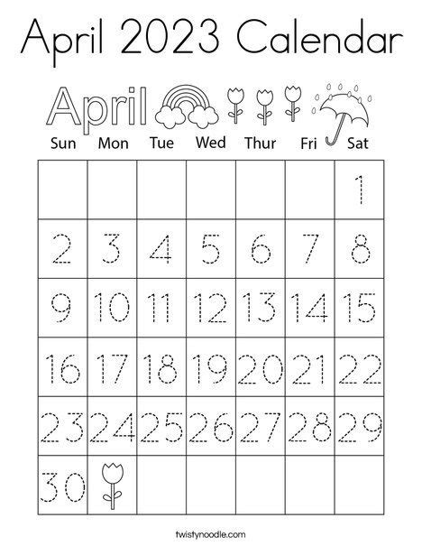 kids calendar kids prints coloring pages april printable calendars
