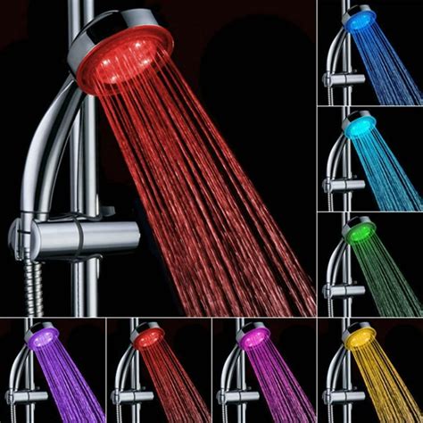 pack led shower headled light showertemperature controlled colour changing colourshower