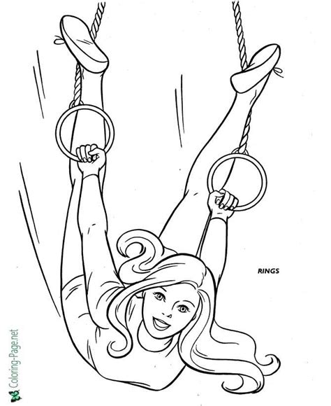 girl  rings gymnastics coloring pages  girls