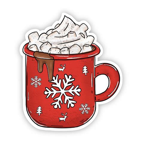 hot chocolate mug holiday sticker big moods