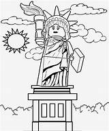 Lego Coloring Liberty Pages Clipart Lady Statue Minifigures Color Kids Printable City Minifigure Series Drawing Print Landmarks Sculpture Sheets Usa sketch template