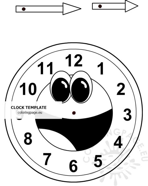 printable clock templates coloring page