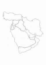 Oriente Medio Colorare Muta Carta Osten Mittlerer Malvorlage Cartina Designlooter Disegni Imm sketch template