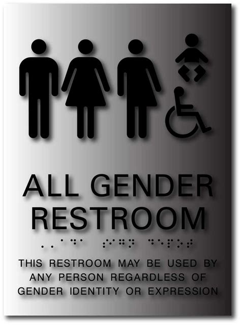 gender restroom signs   gender symbols  brushed aluminum  sign depot