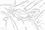 Coloring Crash Pages Car Accident Traffic Getdrawings Getcolorings Printable Template sketch template