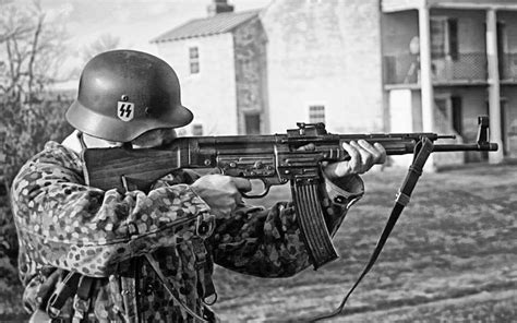 wwii bandw photo german soldier with stg 44 sturmgewehr 44 ww2 world war