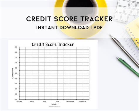 credit score tracker printable personal finance etsy