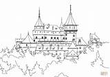 Castle Coloring Pages Drawing Neuschwanstein Printable Castles sketch template