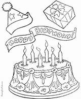 Birthday Coloring Cake Pages Color Printable Kids Print Book sketch template