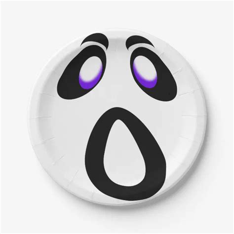 Halloween Cartoon Screaming Ghost Face Paper Plates Zazzle