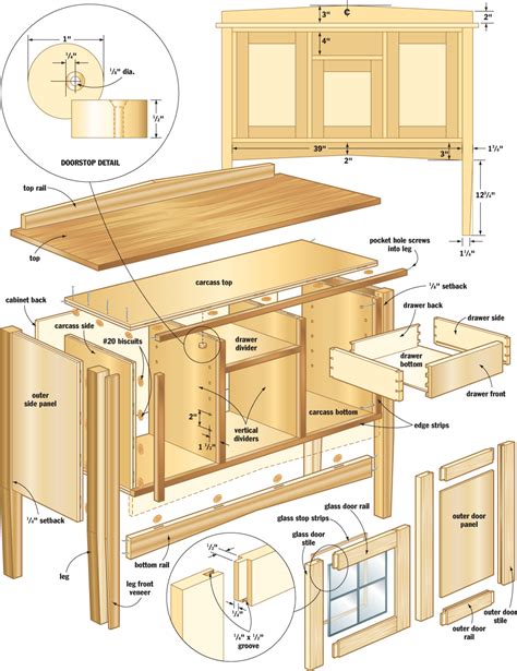 mission sideboard woodworking plans woodshop plans