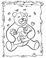 Hug Hugs Coloring Bear Sheet Pages Father Printable Template sketch template