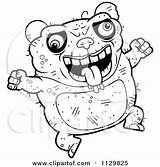 Outlined Ugly Panda Clipart Coloring Cartoon Vector Jumping Drooling Thoman Cory sketch template