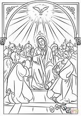 Pentecost Pentecoste Sacraments Supercoloring Pentecostés икона Apostles Catequesis Lámina sketch template