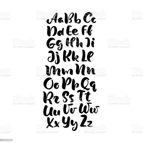 hand lettering alphabet design handwritten brush script modern