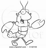 Lobster Cartoon Crawdad Clipart Mascot Walking Character Coloring Cory Thoman Vector Outlined Royalty 2021 sketch template