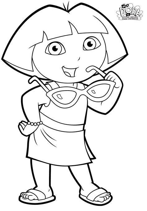 dora coloring pages backpack diego boots swiper print  color