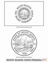 Coloring Dakota State South Symbols Pages Printable sketch template