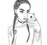 Selfie Queen sketch template