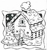 Coloring Gingerbread House Pages Christmas Printable Print Kids Color Colouring Drawing Man Clipart Children Eve Houses Holidays Adult Boys Xmas sketch template