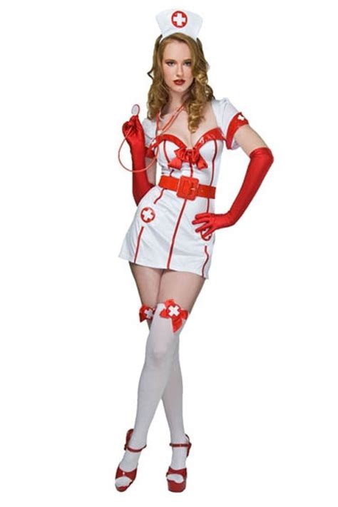 beautiful nurse costume in white red nurse costume
