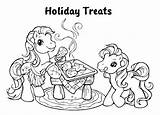 Coloring Pages Pony Little Christmas Mlp Holiday Treats sketch template
