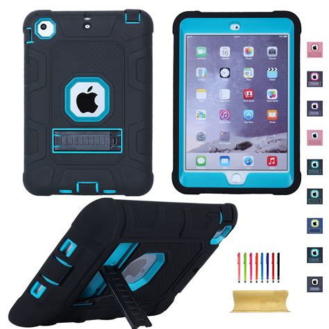 dteck  ipad mini    shockproof protective stand heavy hybrid rubber  case cover black