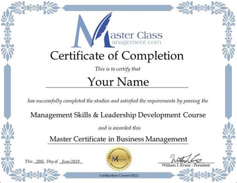 business management training  certificate program