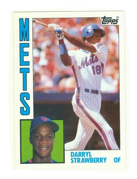 darryl strawberry baseball card rookie season  york mets  topps super  size