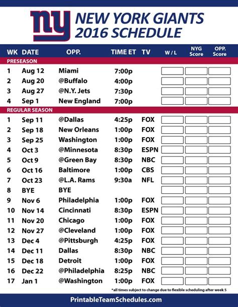 ny giants schedule 2023 printable printable blank world