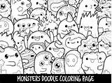 Doodle Monster Schattige Adults Kleurplaten Kleurplaat Tekeningen Viatico Uitprinten Downloaden sketch template