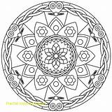 Fractal Coloring Pages Getcolorings Mandala sketch template
