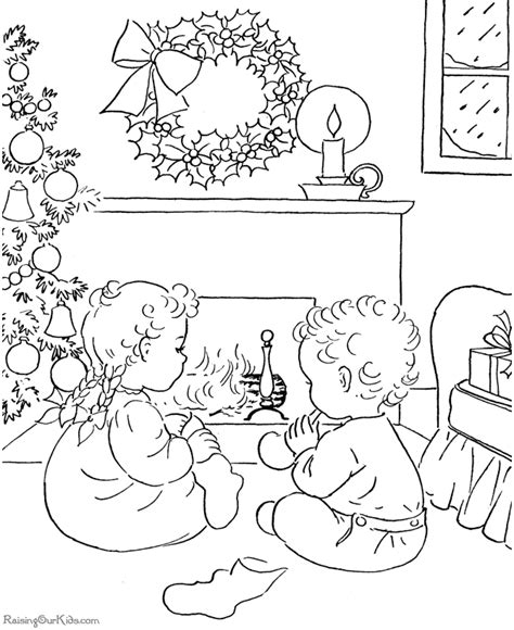 christmas scene colouring pages page  coloring home