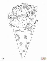Cream Ice Coloring Strawberry Pages Printable Drawing Paper Desserts Categories sketch template