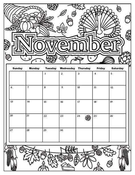 printable november coloring pages