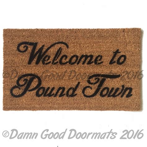 Welcome To Pound Town™ Sex Time Funny Rude Outdoor Mature Doormat