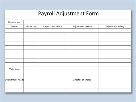 payroll form template