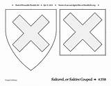 Traceable Couped Saltire sketch template
