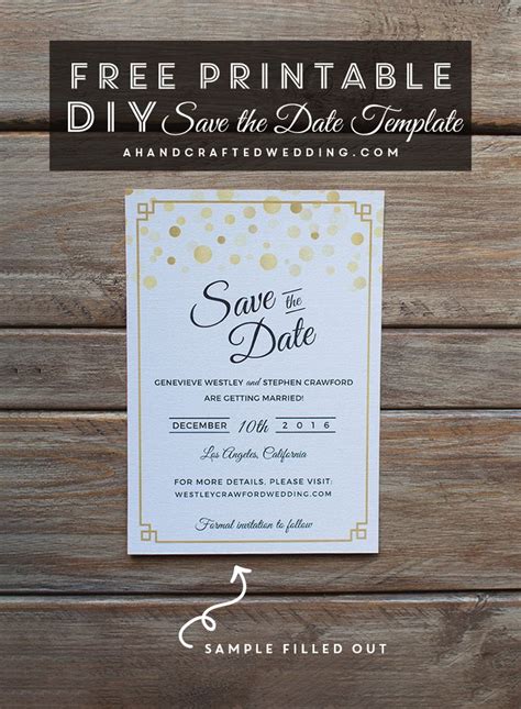modern diy save  date template diy save   save