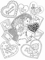 Coloring Valentine Pages Valentines Happy Adult Kids Printable Hedgehog Colouring Janbrett Porcupine Liveinternet Feliz Online Book Getdrawings Craft sketch template